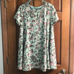 Medium Teal Flower Print Dress